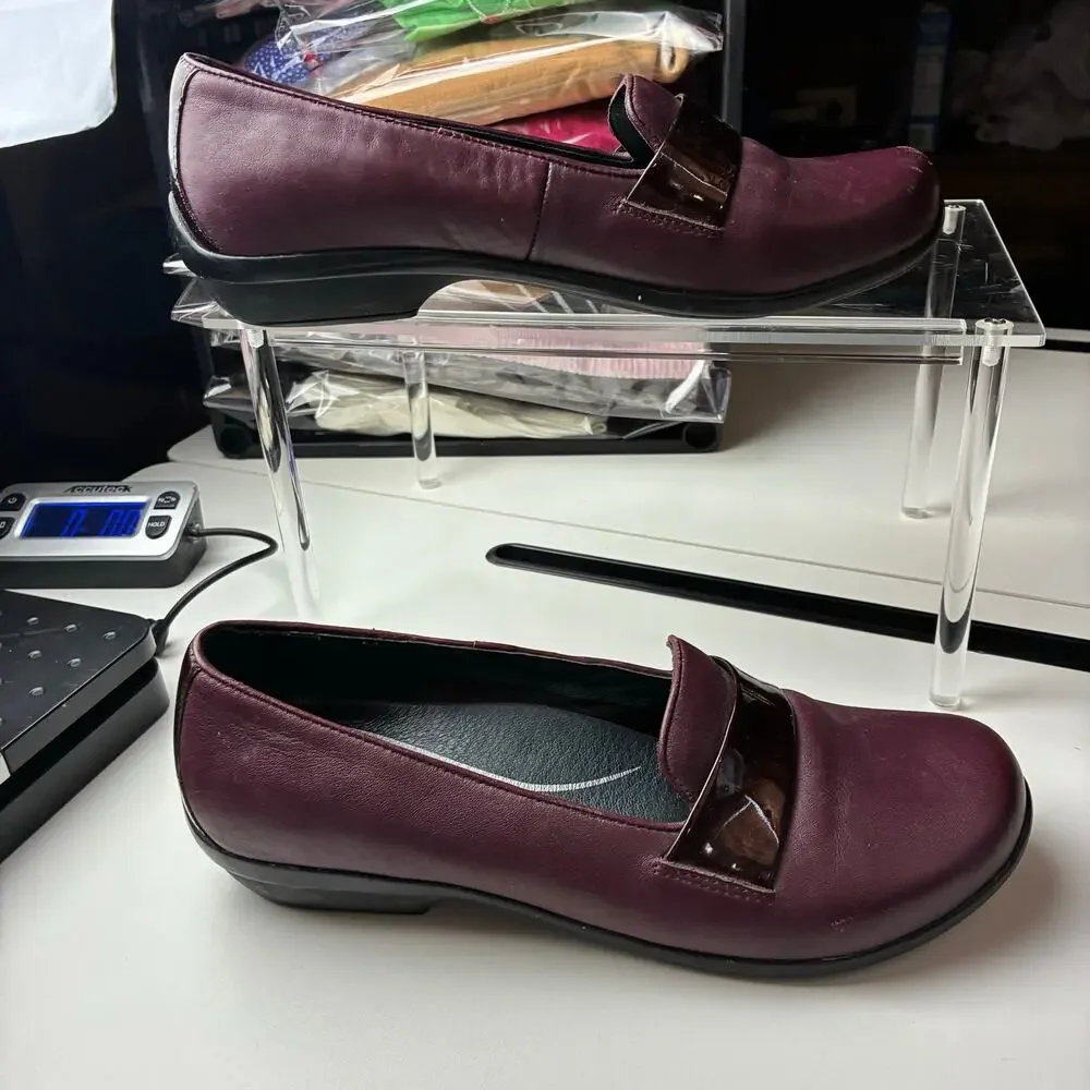 Dansko Oksana Comfort Loafers Women's EU 40/US 9.5-10 Wine Burgundy Leather Red